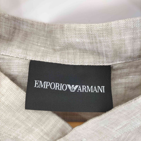 エンポリオアルマーニ EMPORIO ARMANI リネンバンドカラーS/Sシャツ メンズ JPN:XL