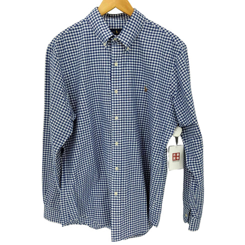 ラルフローレン RALPH LAUREN CUSTOM FIT ポニー刺繍ギンガムチェックL/S BDシャツ メンズ JPN:L