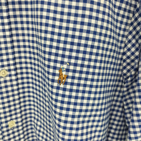 ラルフローレン RALPH LAUREN CUSTOM FIT ポニー刺繍ギンガムチェックL/S BDシャツ メンズ JPN:L