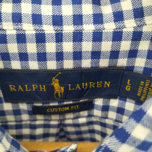 ラルフローレン RALPH LAUREN CUSTOM FIT ポニー刺繍ギンガムチェックL/S BDシャツ メンズ JPN:L