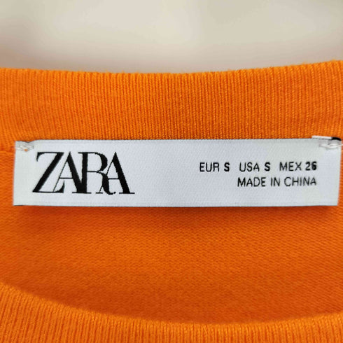 ザラ ZARA PLAIN KNIT SHORT SLEEVE BASIC TOP プレーン ニット ショート スリーブ ベーシック トップス レディース import:S