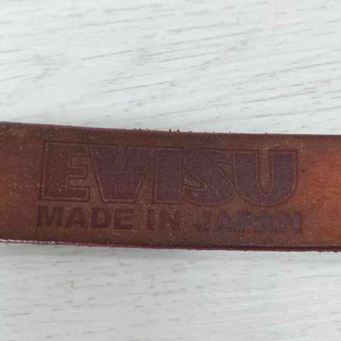 エヴィス EVISU EVISUロゴ刻印レザーベルト メンズ