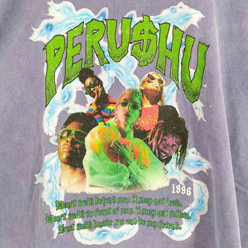 ペルーシュ Perushu ヴィンテージライクロックTシャツ メンズ JPN:L
