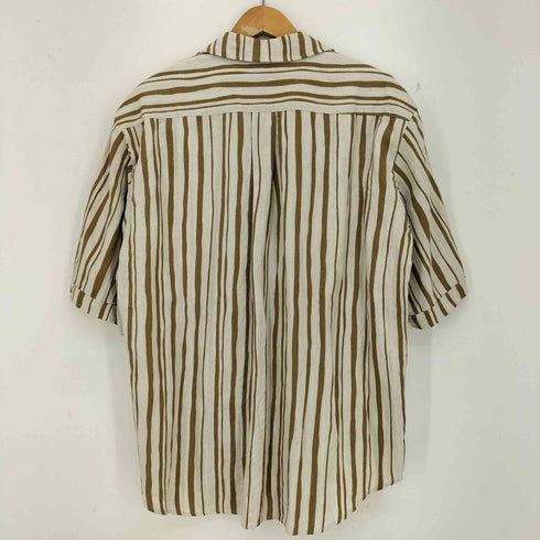 ロクビューティーアンドユースユナイテッドアローズ 6 BEAUTY & YOUTH UNITED ARROWS STRIPE PRINT SHORT SLEEVE SHIRT ストライプ プリント 半袖シャツ レディース JPN:M