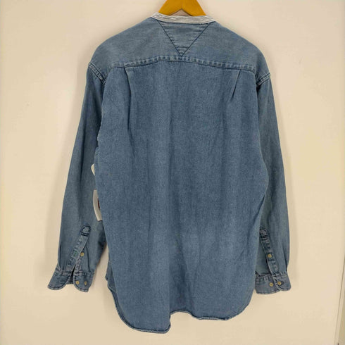 トミージーンズ tommy jeans ノーカラーデニムシャツ メンズ
