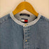 トミージーンズ tommy jeans ノーカラーデニムシャツ メンズ