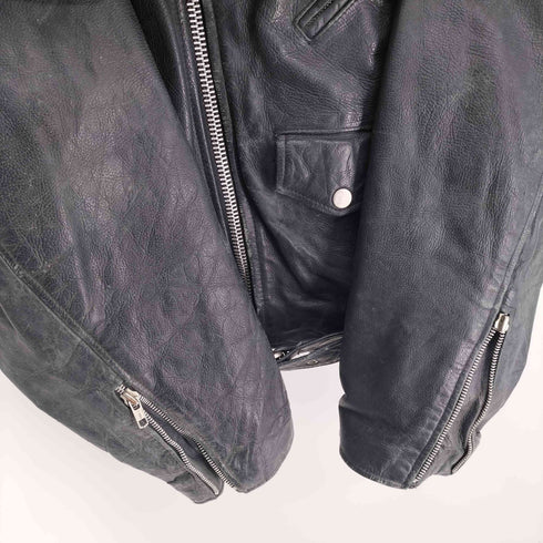 ASH CREEK TRADING NEVER MIND THEBOLLOCKS ロックバンド バックプリント ダブル ライダース ジャケット メンズ import:L