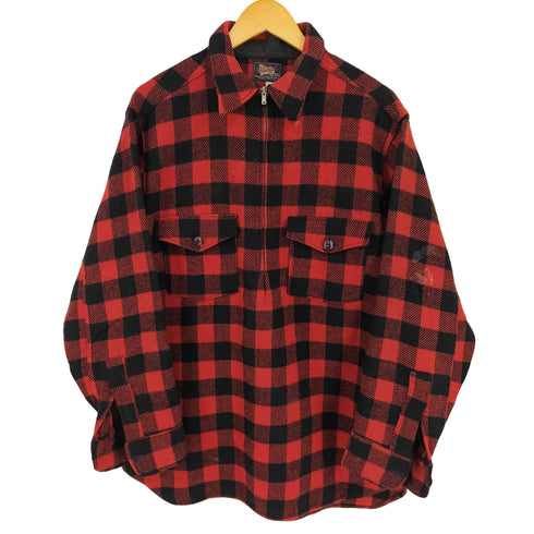 ウールリッチ WOOLRICH 50S ブロックチェックハーフジップシャツ メンズ 33