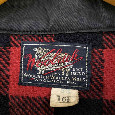 ウールリッチ WOOLRICH 50S ブロックチェックハーフジップシャツ メンズ 33