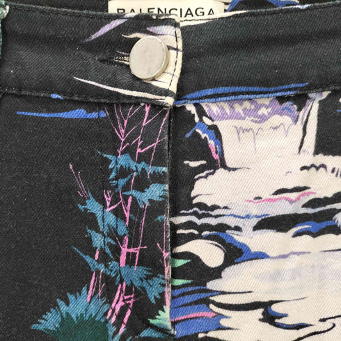 バレンシアガ BALENCIAGA 総柄 ストレッチスキニーパンツ レディース 38
