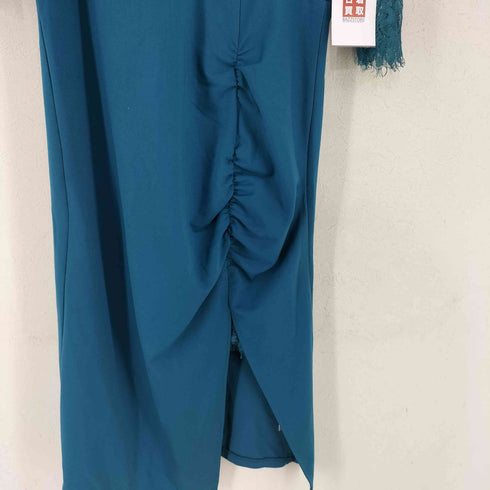 TIKA スカラップレース切り替えチョーカーネックデザインスリットドレス レディース 3XL