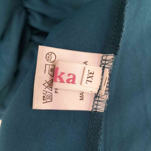 TIKA スカラップレース切り替えチョーカーネックデザインスリットドレス レディース 3XL