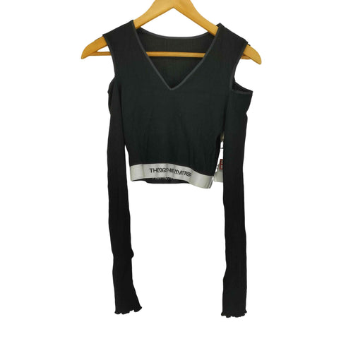 THINGS THAT MATTER V-NECK NOTCH TERECO RIB CROPPED TOPS domestic レディース FREE