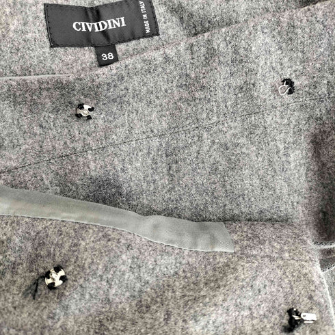 チヴィディーニ CIVIDINI イタリア製 カシミヤウール プリ―ツ ラップスカート レディース 38