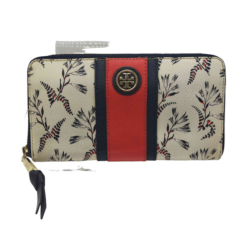 トリーバーチ TORY BURCH 花柄 ラウンドジップ レザー 長財布 レディース