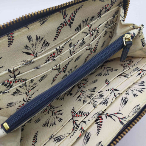 トリーバーチ TORY BURCH 花柄 ラウンドジップ レザー 長財布 レディース