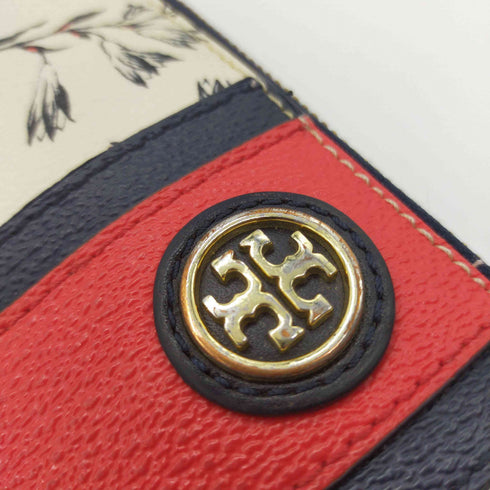 トリーバーチ TORY BURCH 花柄 ラウンドジップ レザー 長財布 レディース