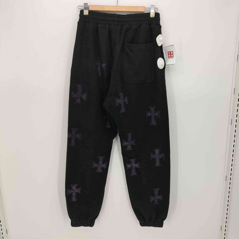 アンノウンロンドン UNKNOWN LONDON Purple Cross Rhinestone Jogger クロス ラインストーン スウェットパンツ メンズ S