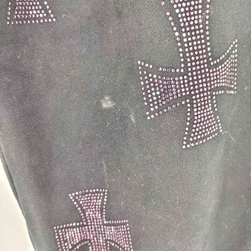 アンノウンロンドン UNKNOWN LONDON Purple Cross Rhinestone Jogger クロス ラインストーン スウェットパンツ メンズ S