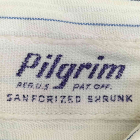 ピルグリム PILGRIM 40-50s マチ付き ストライプシャツ メンズ 151/2-35