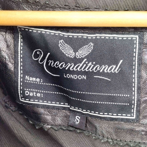UNCONDITIONAL 本革 マルチジップ ライダースフーディ メンズ S
