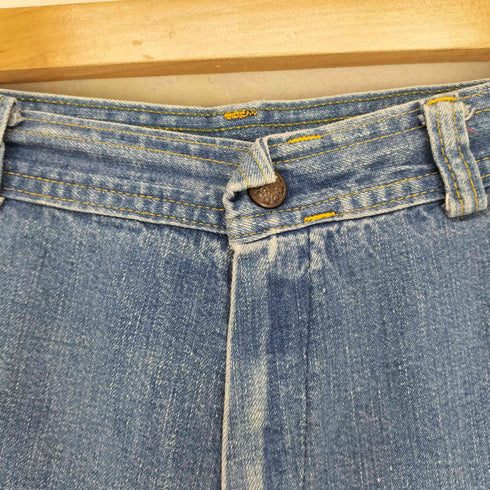 マルチカラーステッチフレアデニムパンツ Y2K レディース US:26-27