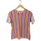 イッセイミヤケ ISSEY MIYAKE ステッチストライプ クルーネック半袖Tシャツ レディース 2