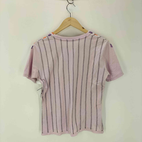 イッセイミヤケ ISSEY MIYAKE ステッチストライプ クルーネック半袖Tシャツ レディース 2