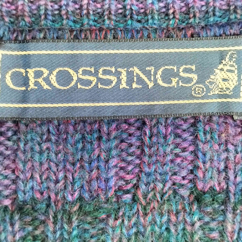 CROSSINGS USA製 ボーダー ウール ニットベスト メンズ import:XL
