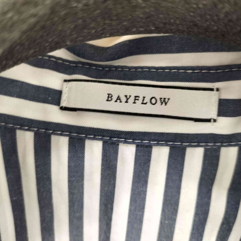 ベイフロー BAYFLOW ワンポイント刺繍 ストライプ L/S シャツ レディース FREE