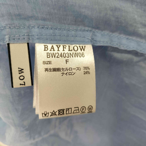ベイフロー BAYFLOW ノーカラー シアー L/S シャツ レディース FREE