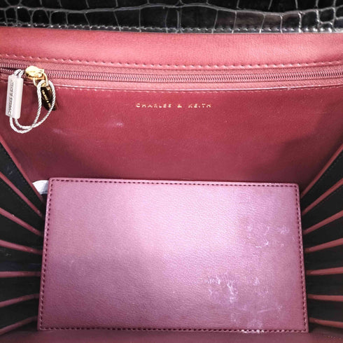 チャールズアンドキース CHARLES&KEITH クロックエフェクトトップハンドルバッグ レディース