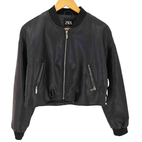 ザラ ZARA フェイクレザー ブルゾン レディース import:M