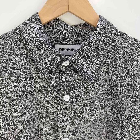 ファッキンオーサム FUCKING AWESOME FA DRESS SHIRT ロゴ総柄 ドレスシャツ メンズ JPN:XL