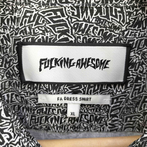ファッキンオーサム FUCKING AWESOME FA DRESS SHIRT ロゴ総柄 ドレスシャツ メンズ JPN:XL