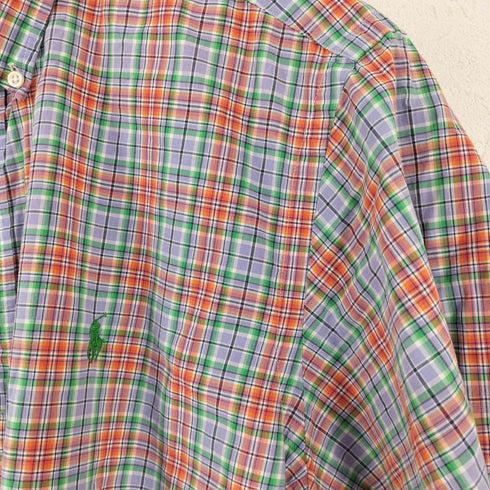 ラルフローレン RALPH LAUREN CLASSIC FIT ポニー刺繍 チェック BDシャツ メンズ import:L