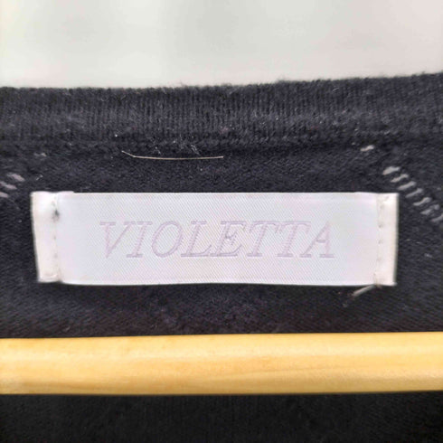 VIOLETTA アーガイル柄 ダブルジップ ドライバーズニット Y2K レディース