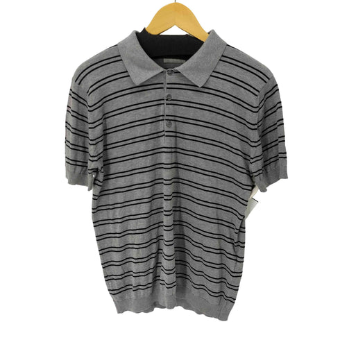 ジョンスメドレー JOHN SMEDLEY 別注 コットンニット ボーダー ポロシャツ メンズ M