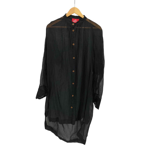 ヴィヴィアンウエストウッドレッドレーベル Vivienne Westwood RED LABEL バンドカラー シアーロングシャツ レディース 00 (M)