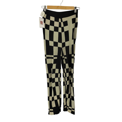 パロマウール paloma-wool 20AW ランダムチェッカーフラッグ レーヨンニットパンツ レディース import:S