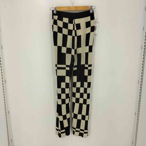 パロマウール paloma-wool 20AW ランダムチェッカーフラッグ レーヨンニットパンツ レディース import:S
