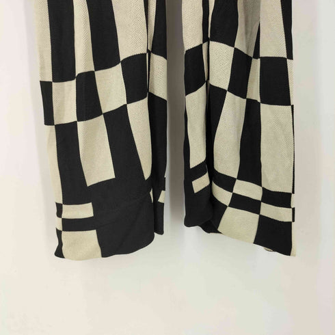 パロマウール paloma-wool 20AW ランダムチェッカーフラッグ レーヨンニットパンツ レディース import:S