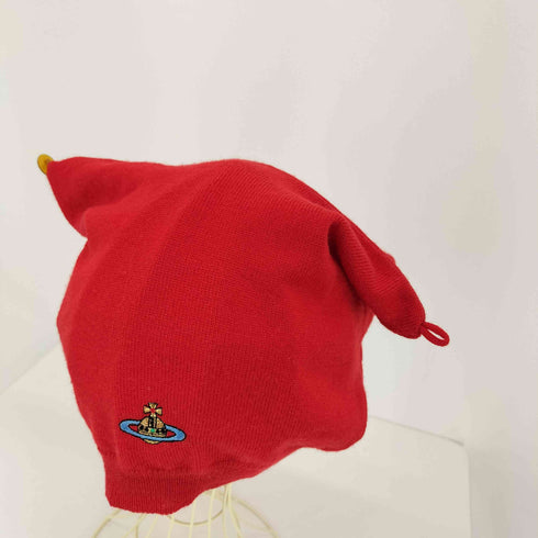 ヴィヴィアンウエストウッドレッドレーベル Vivienne Westwood RED LABEL オーブ刺繍 オリゾンティタグ ウールニット帽 ビーニー レディース