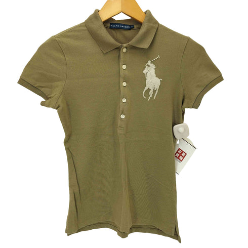 ラルフローレン RALPH LAUREN ビーズ ビッグ ポニー 5連ボタン S/S ポロシャツ レディース import:S