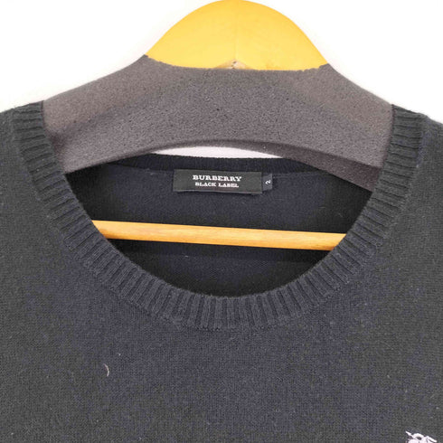 バーバリーブラックレーベル BURBERRY BLACK LABEL ロゴ刺繍 ニット メンズ JPN:2