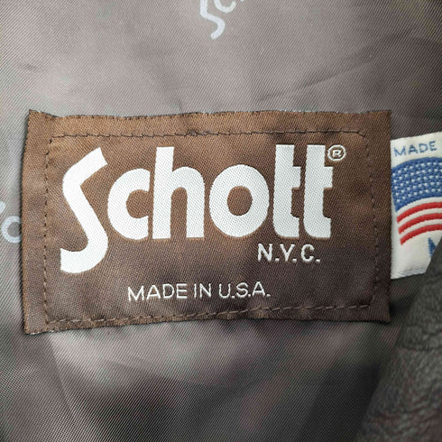 ショット Schott 80-90S USA製 TALON ジップ シングル レザー ライダースジャケット メンズ import:M