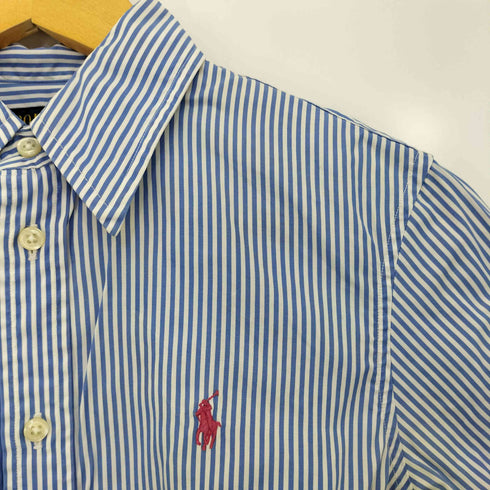 ポロラルフローレン POLO RALPH LAUREN CUSTOM FIT ストライプ ポニー刺繍 襟芯 シャツ レディース 6