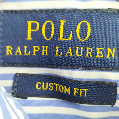 ポロラルフローレン POLO RALPH LAUREN CUSTOM FIT ストライプ ポニー刺繍 襟芯 シャツ レディース 6