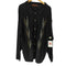 CREME DE SILK シルク レーヨン ストライプ デザイン ニット L/S シャツ メンズ XL