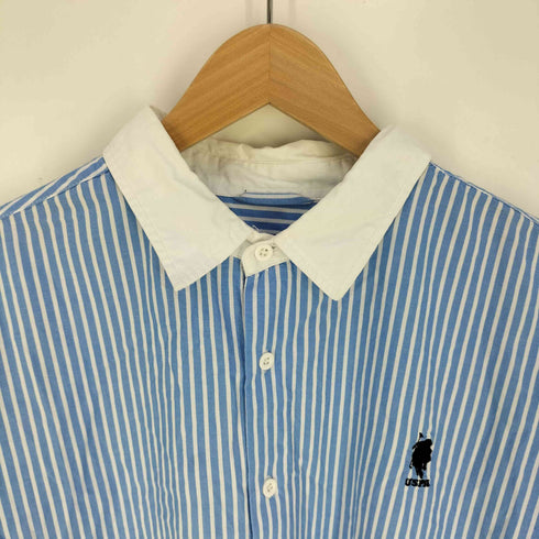 ユーエスポロアッスン U.S.POLO ASSN 別注 ワンポイント刺繍ロゴ オーバーサイズ レギュラーカラーシャツ メンズ import:L